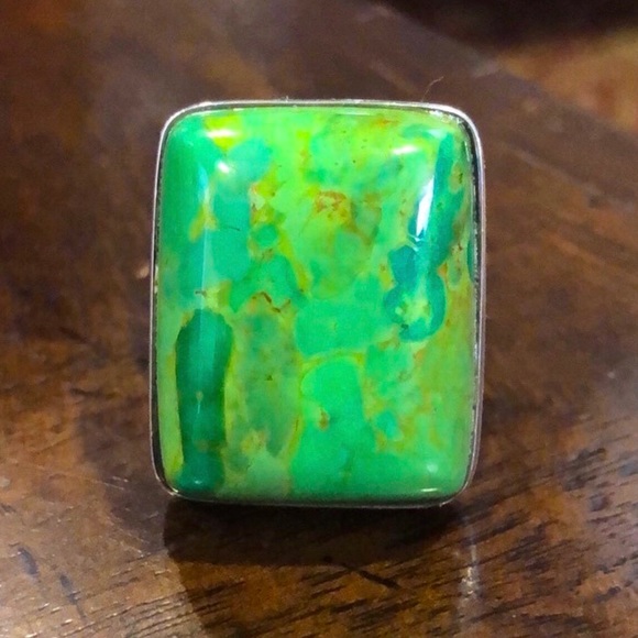 JAY KING DTR Green Turquoise Sterling Silver Cabochon Ring 10 - Picture 1 of 16